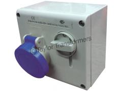 240 VOLT 16AMP 2 PIN+E  INTERLOCKED SOCKET SURFACE / WALL MOUNTED TO IP44